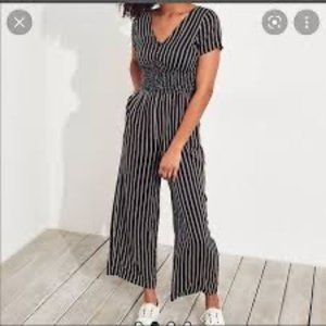 Hollister Women Blue pinstripe jumpsuit